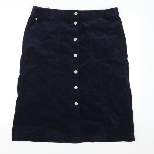 Per Una Womens Blue  Corduroy A-Line Skirt Size 18