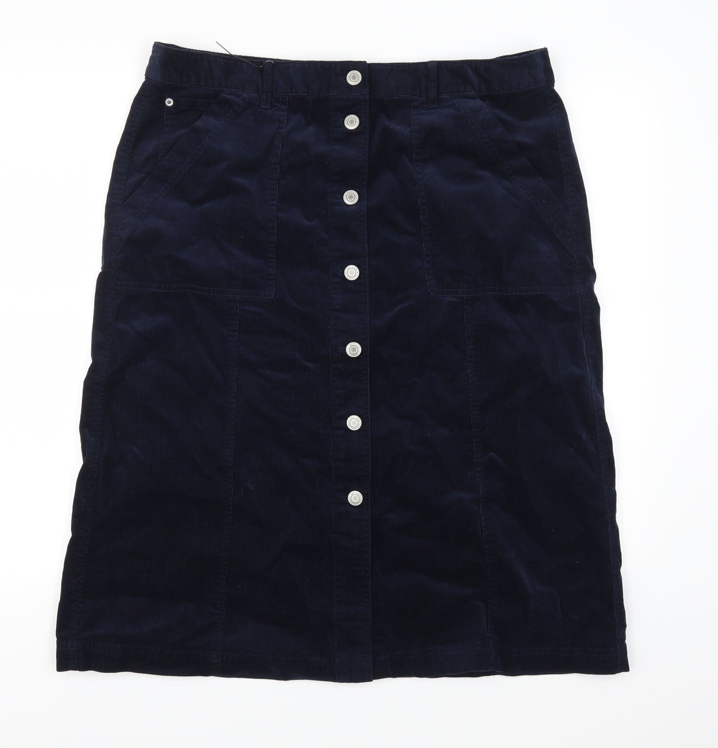 Per Una Womens Blue  Corduroy A-Line Skirt Size 18