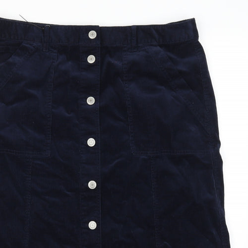 Per Una Womens Blue  Corduroy A-Line Skirt Size 18