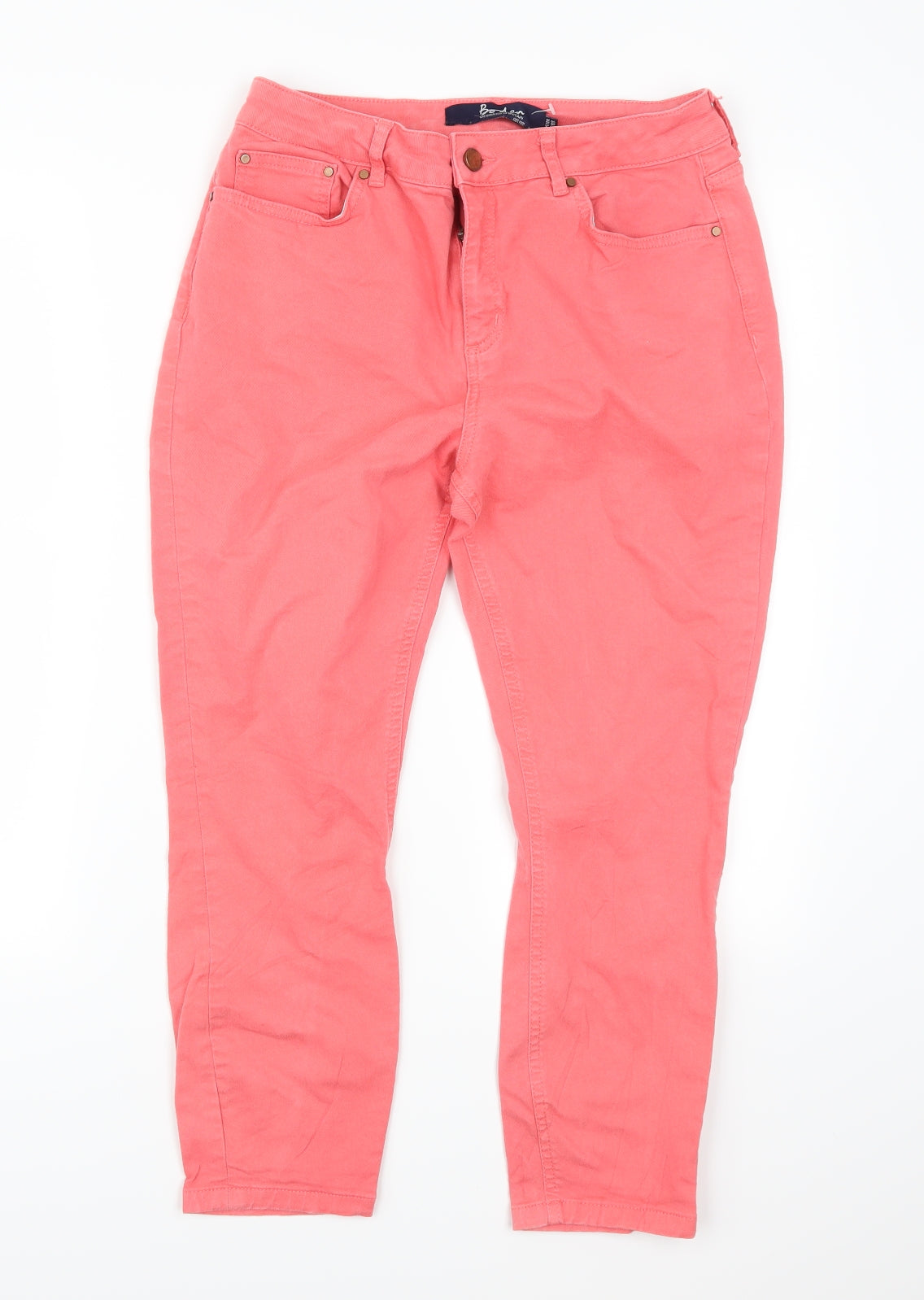 Boden Womens Pink  Denim Cropped Jeans Size 12 L23 in