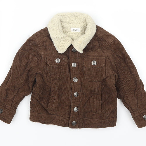 F&F Boys Brown  Corduroy Jacket  Size 18-24 Months