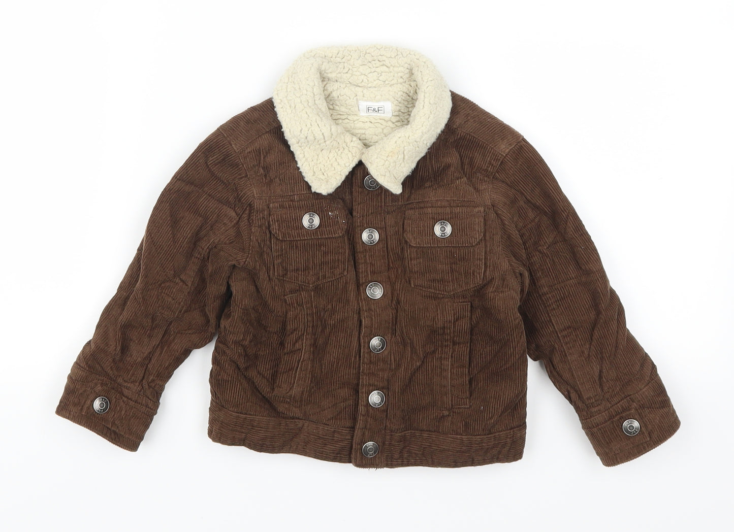 F&F Boys Brown  Corduroy Jacket  Size 18-24 Months