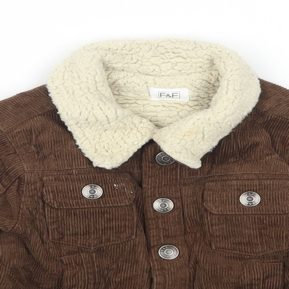 F&F Boys Brown  Corduroy Jacket  Size 18-24 Months