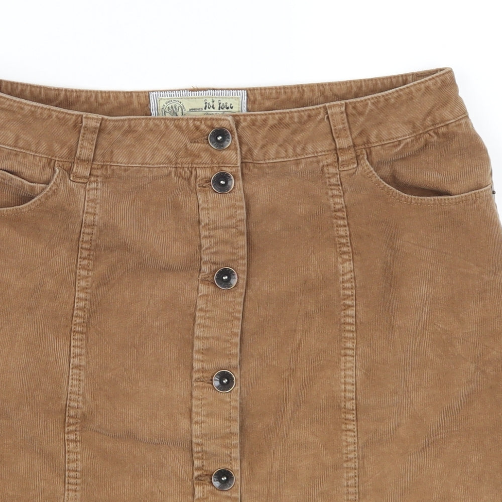 Fat Face Womens Brown  Corduroy Mini Skirt Size 10