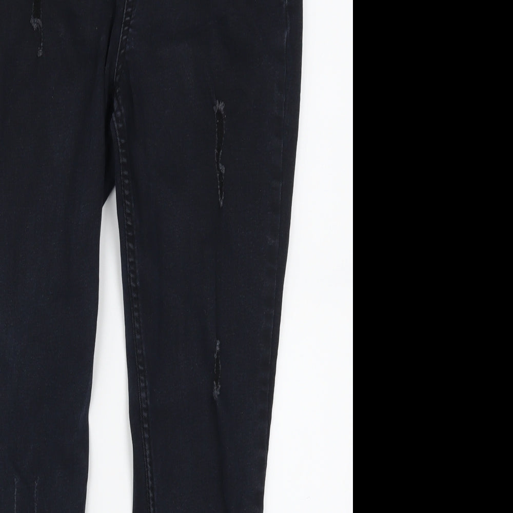 Denim Co Girls Black  Denim Skinny Jeans Size 12-13 Years - Distressed