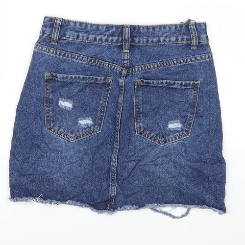 Pretty Little Thing Womens Blue  Denim Mini Skirt Size 26