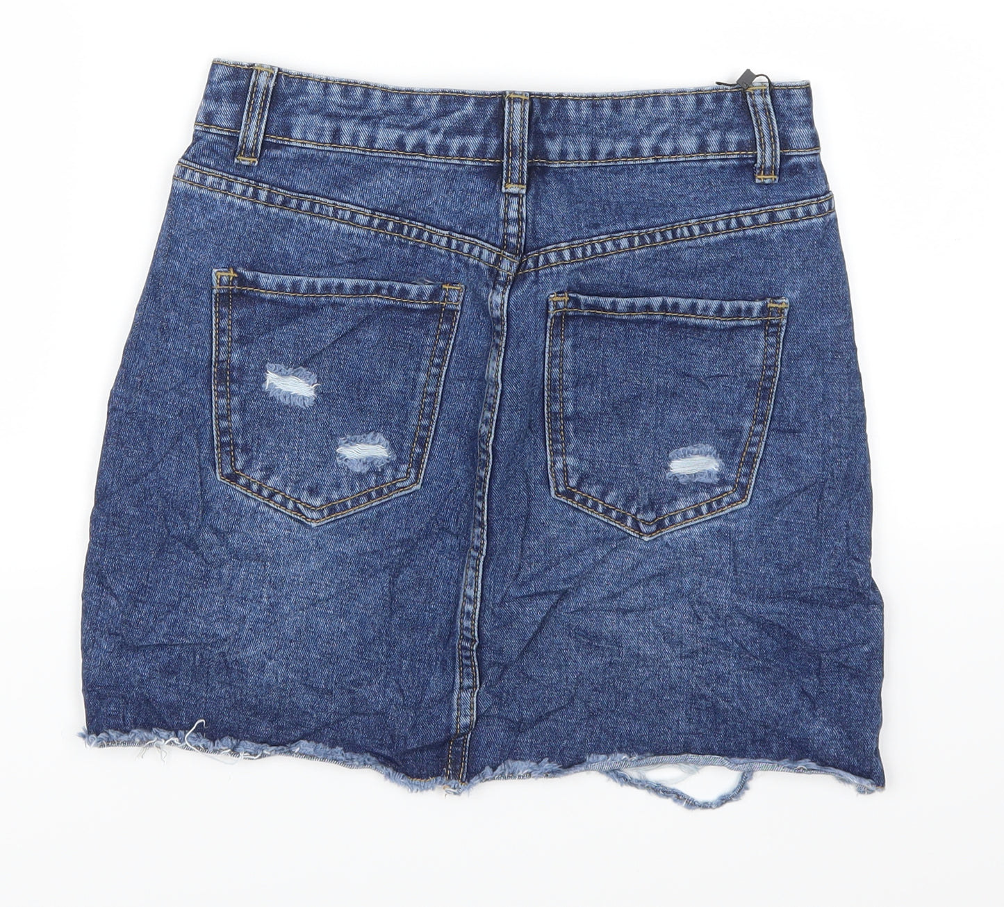 Pretty Little Thing Womens Blue  Denim Mini Skirt Size 26