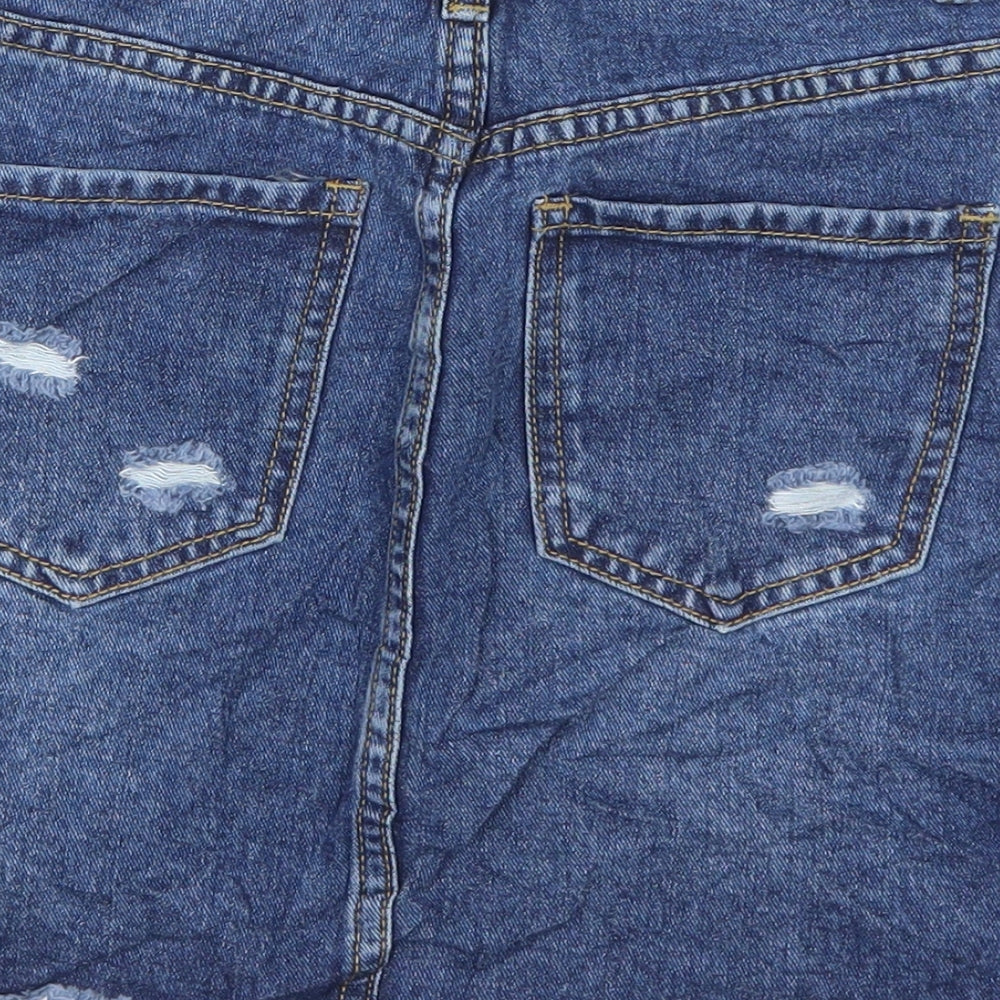 Pretty Little Thing Womens Blue  Denim Mini Skirt Size 26