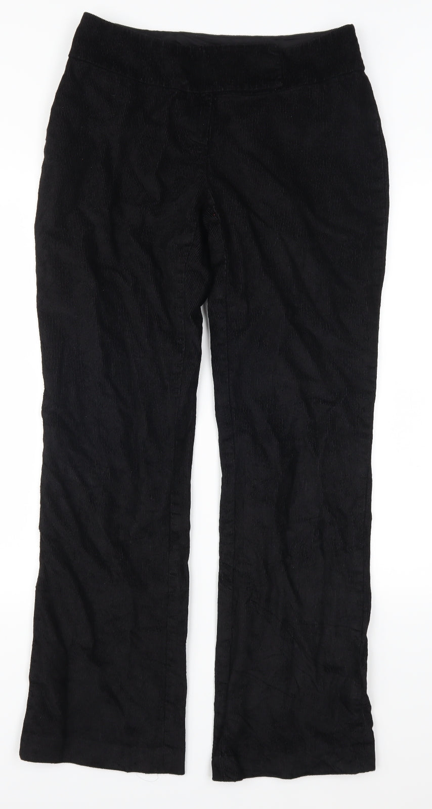 Marks and Spencer Womens Black  Corduroy Trousers  Size 10 L31 in