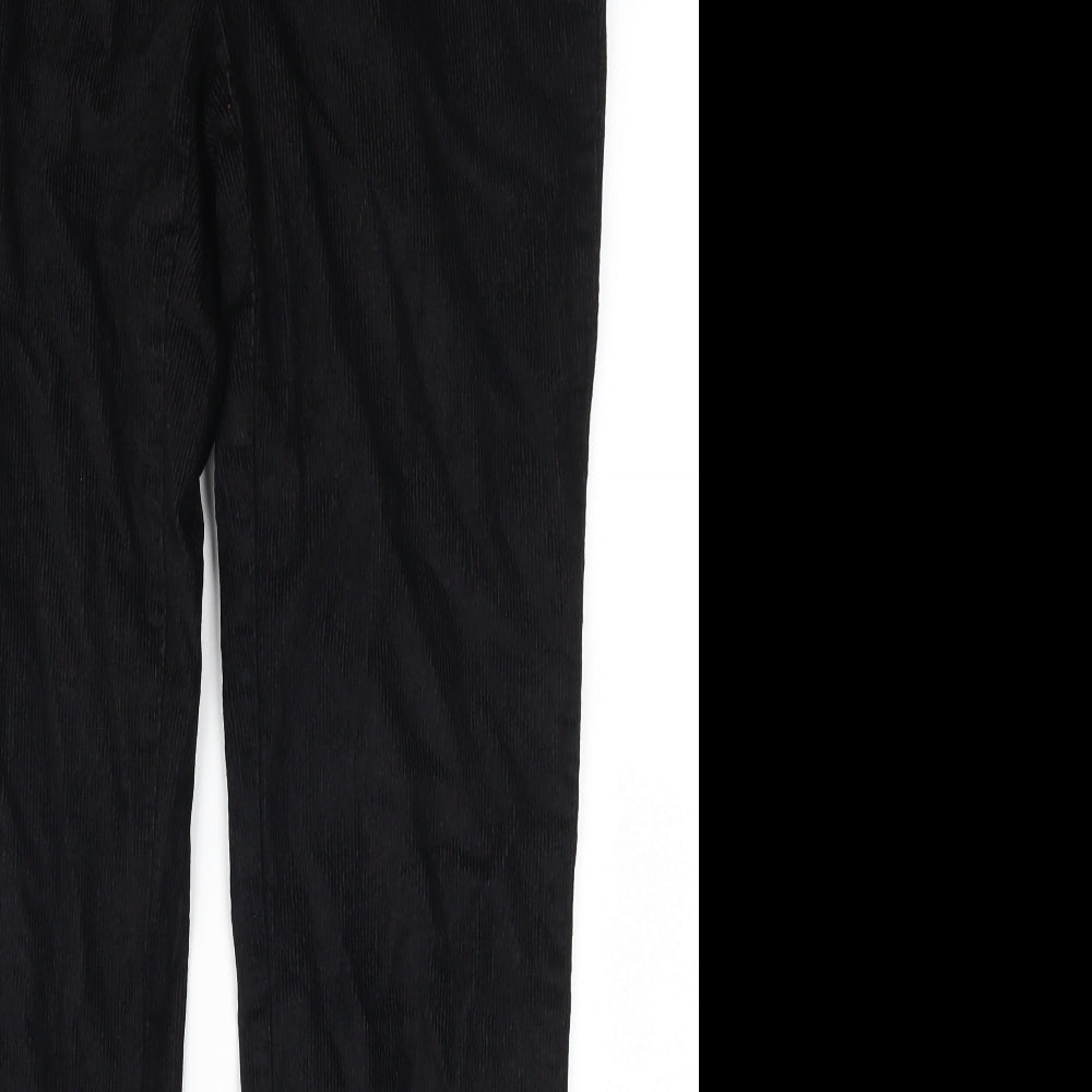 Marks and Spencer Womens Black  Corduroy Trousers  Size 10 L31 in
