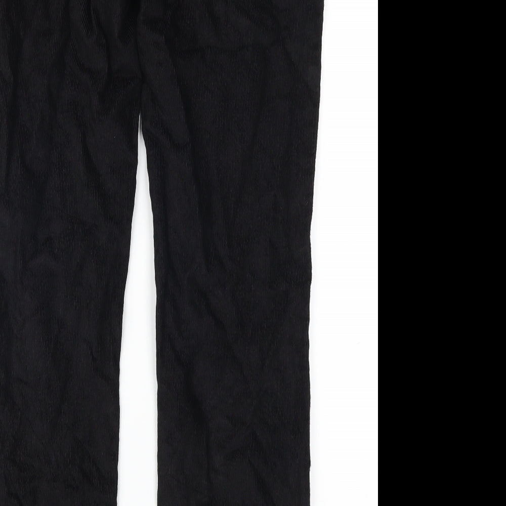 Marks and Spencer Womens Black  Corduroy Trousers  Size 10 L31 in
