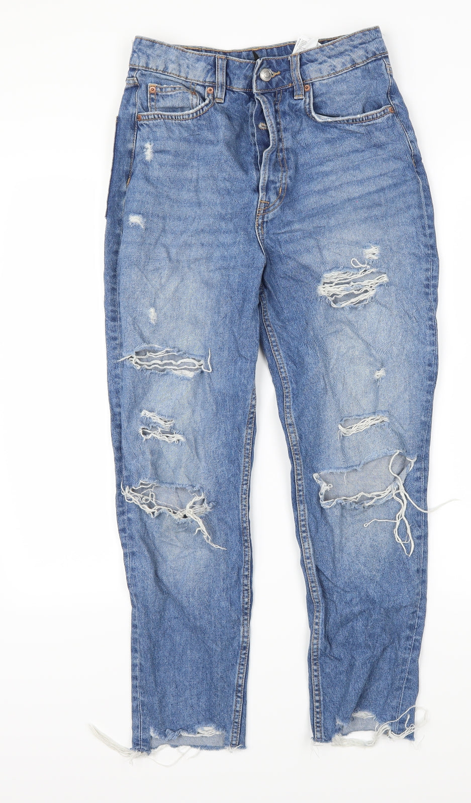 H&M Womens Blue  Denim Mom Jeans Size 8 L25 in