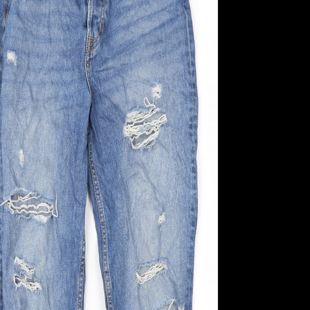 H&M Womens Blue  Denim Mom Jeans Size 8 L25 in