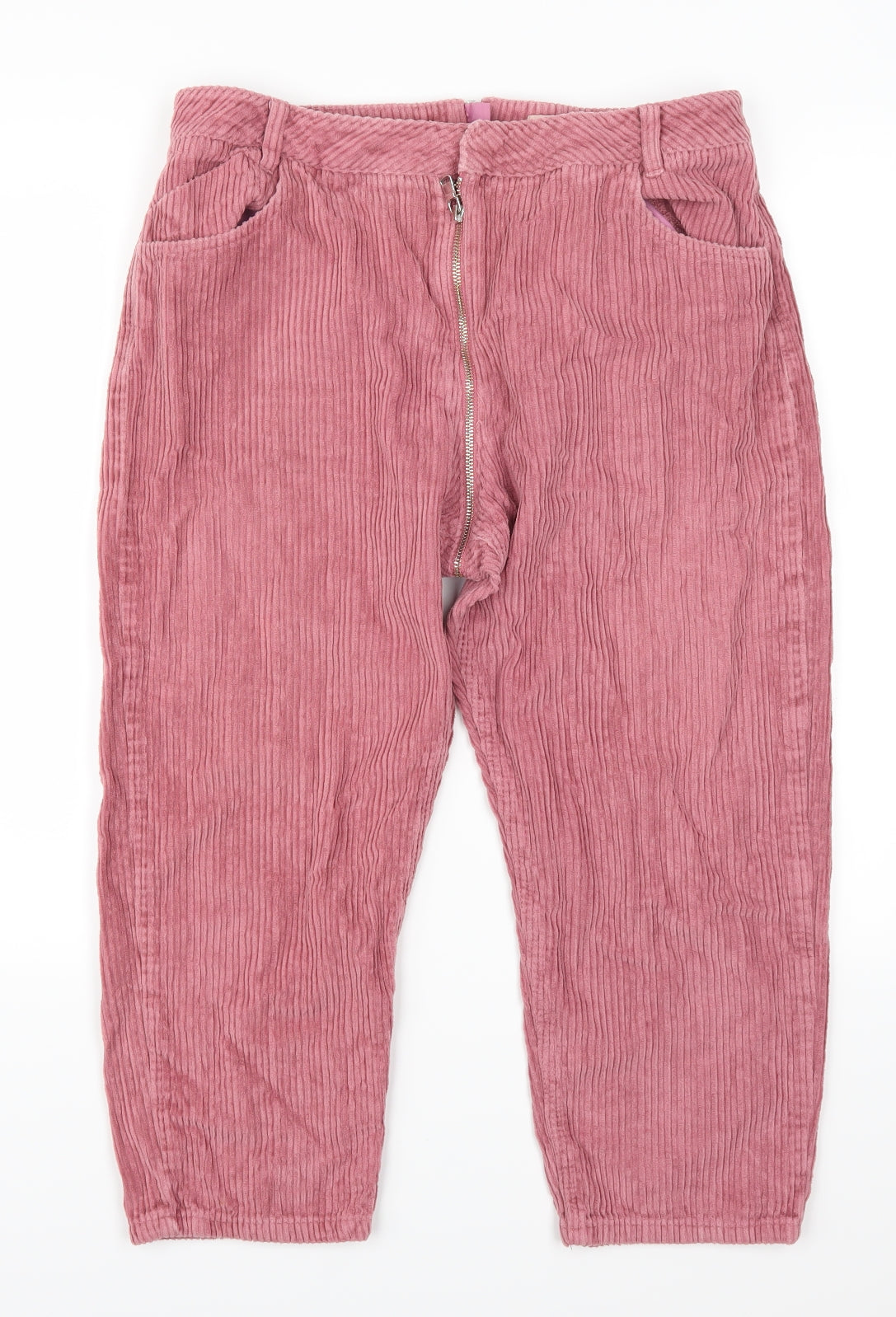 ASOS Womens Pink  Canvas Cropped Trousers Size 32 L21 in