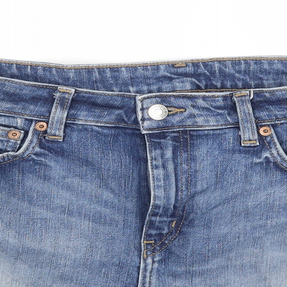 MTWTFSS Weekday Womens Blue  Denim Mom Shorts Size 32