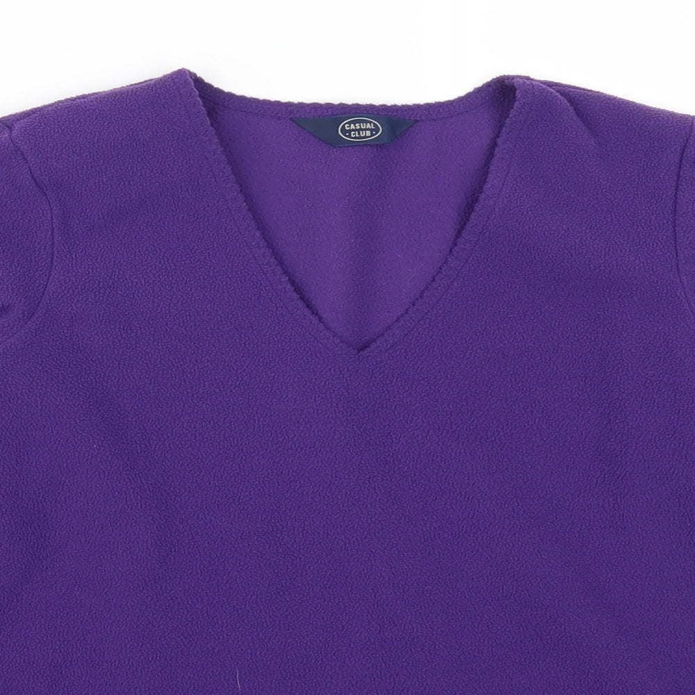 Casual Club Womens Purple  Fleece Pullover Jumper Size 10
