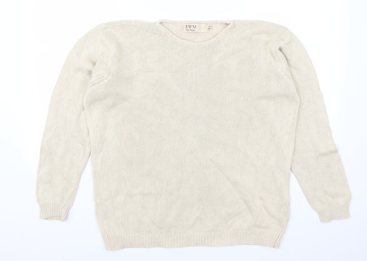 EWM Womens Beige Pullover Jumper Size 14