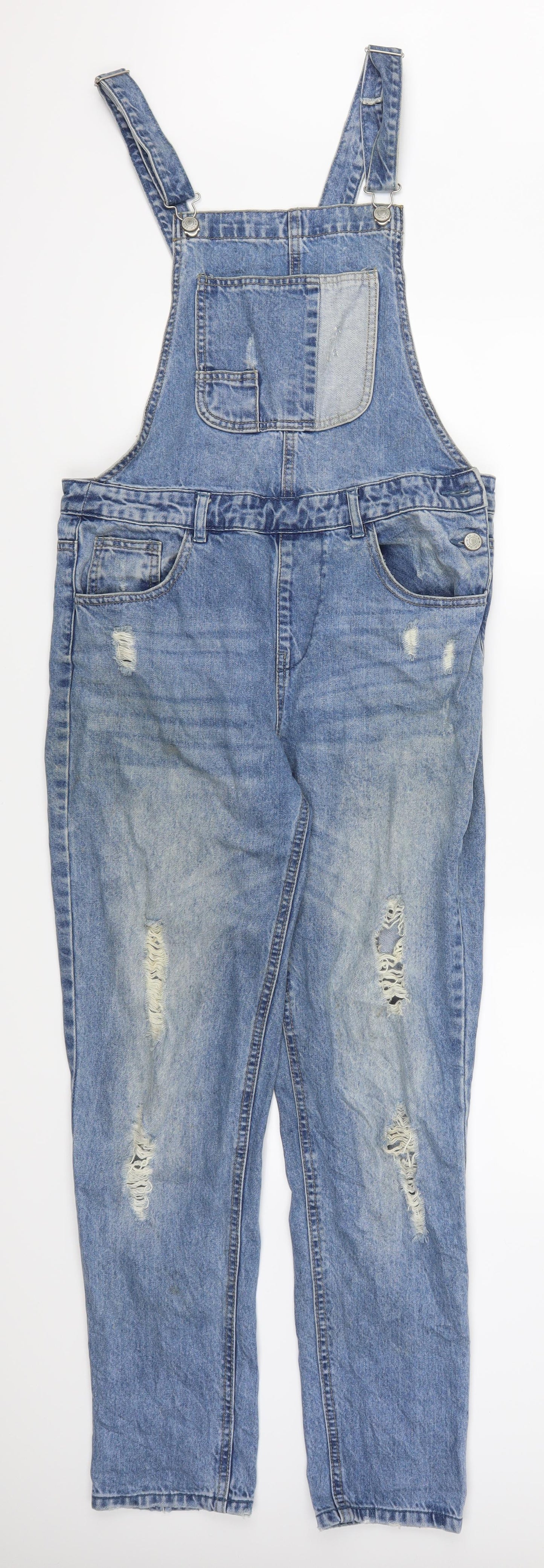 Denim Co Womens Blue  Denim Dungaree One-Piece Size 10 L28 in