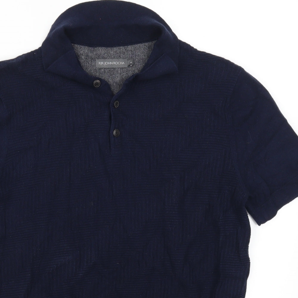 John Rocha Mens Blue    Polo Size M
