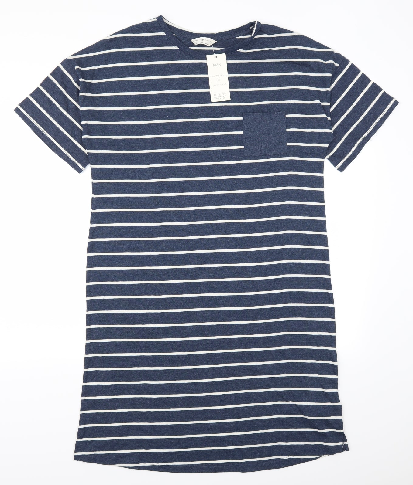 Marks and Spencer Womens Blue Striped  Top Dress Size 12