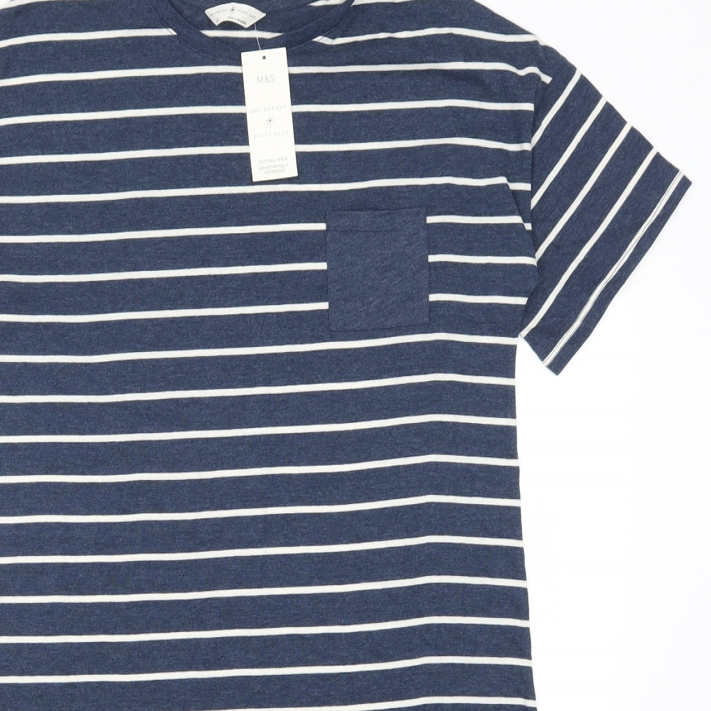 Marks and Spencer Womens Blue Striped  Top Dress Size 12