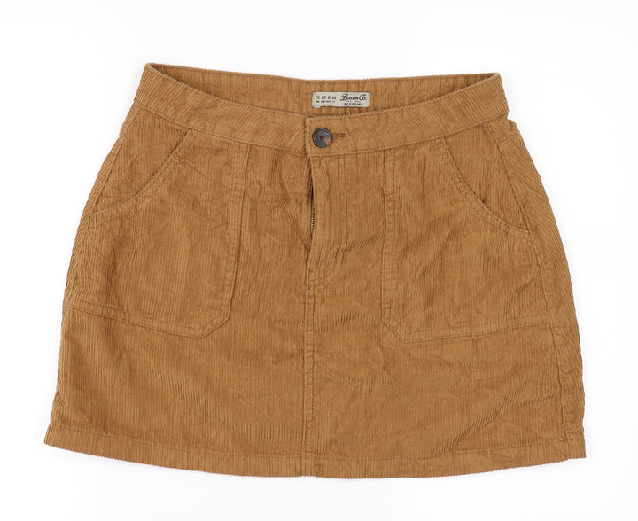 denim co Womens Brown Corduroy A-Line Skirt Size 12