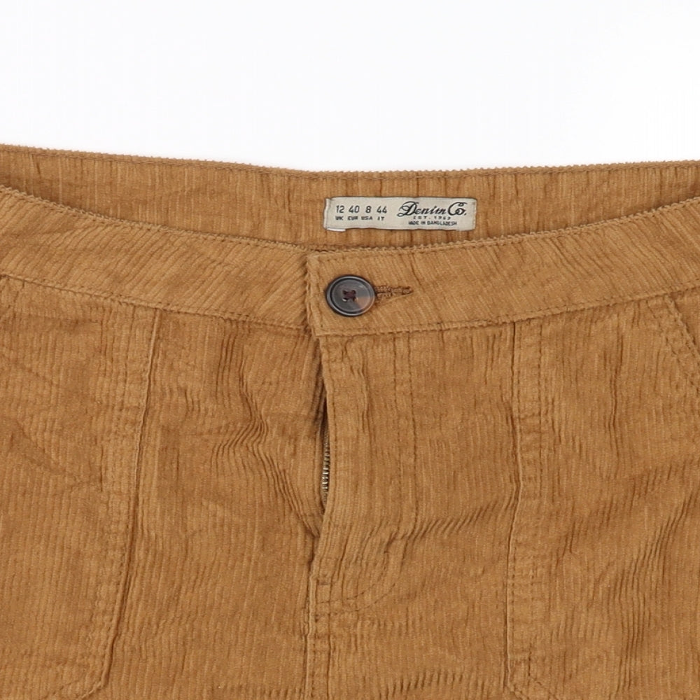 denim co  Womens Brown  Corduroy A-Line Skirt Size 12