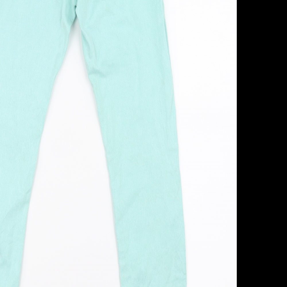 Topshop Womens Green  Denim Skinny Jeans Size 28 in L30 in