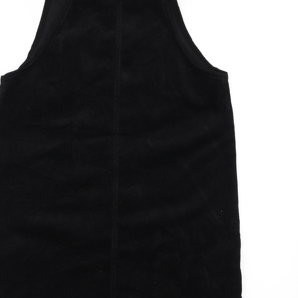 TU Womens Black  Corduroy Dungaree One-Piece Size 12