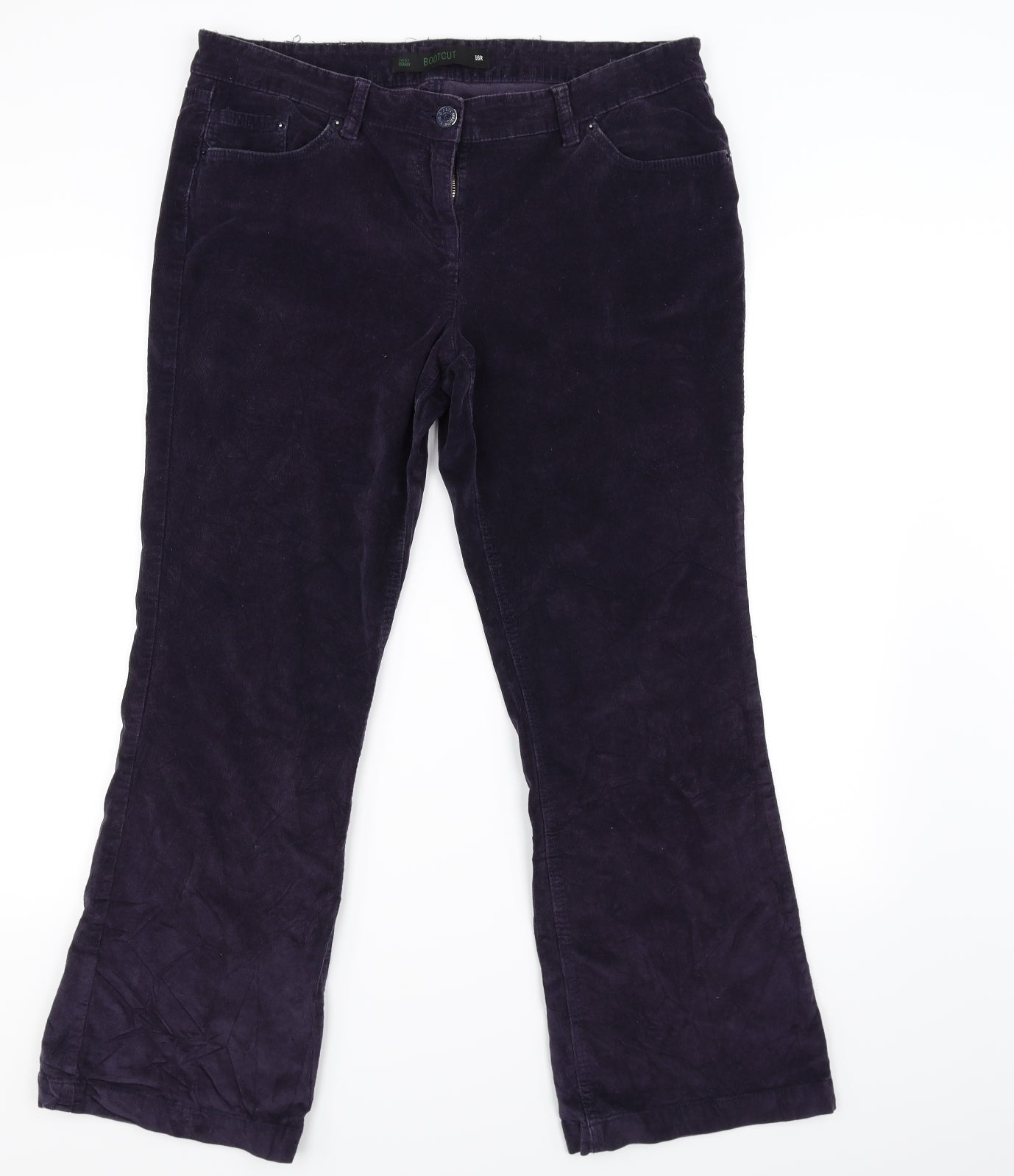NEXT Womens Purple Houndstooth Corduroy Bootcut Jeans Size 16