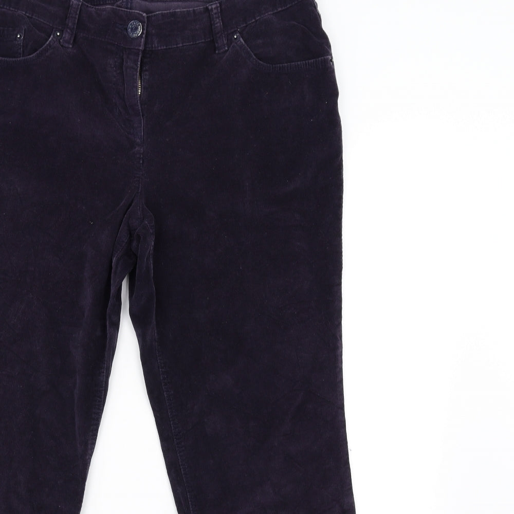 NEXT Womens Purple Houndstooth Corduroy Bootcut Jeans Size 16