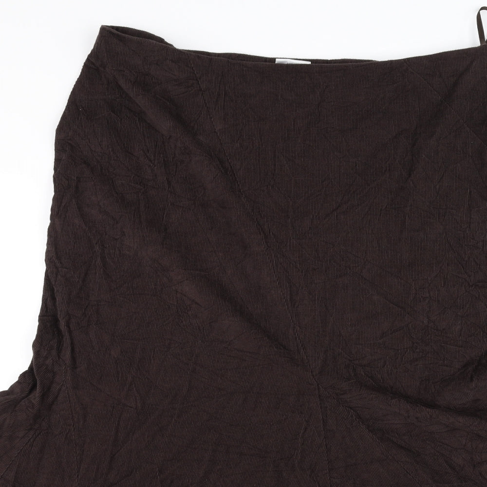 NEXT Womens Brown  Corduroy Flare Skirt Size 18