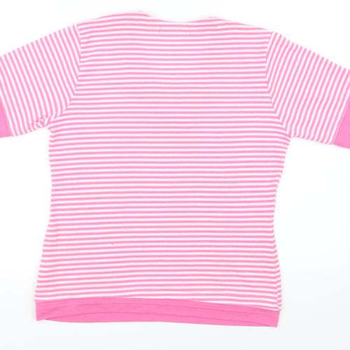 tiffany  Womens Pink Striped  Basic T-Shirt Size M