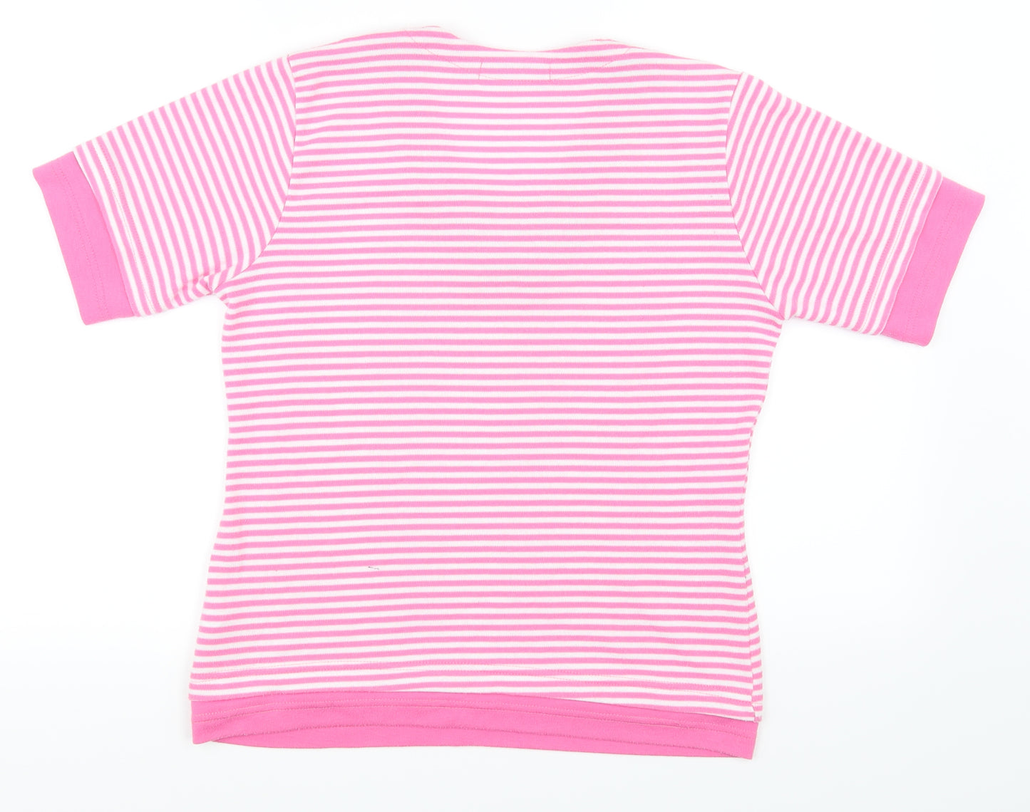 tiffany  Womens Pink Striped  Basic T-Shirt Size M