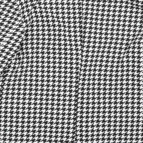 J&L Womens White Houndstooth  Jacket Blazer Size L