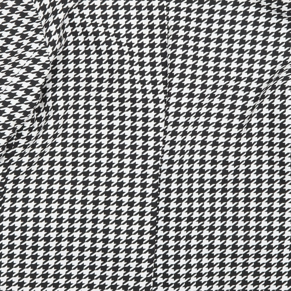 J&L Womens White Houndstooth  Jacket Blazer Size L
