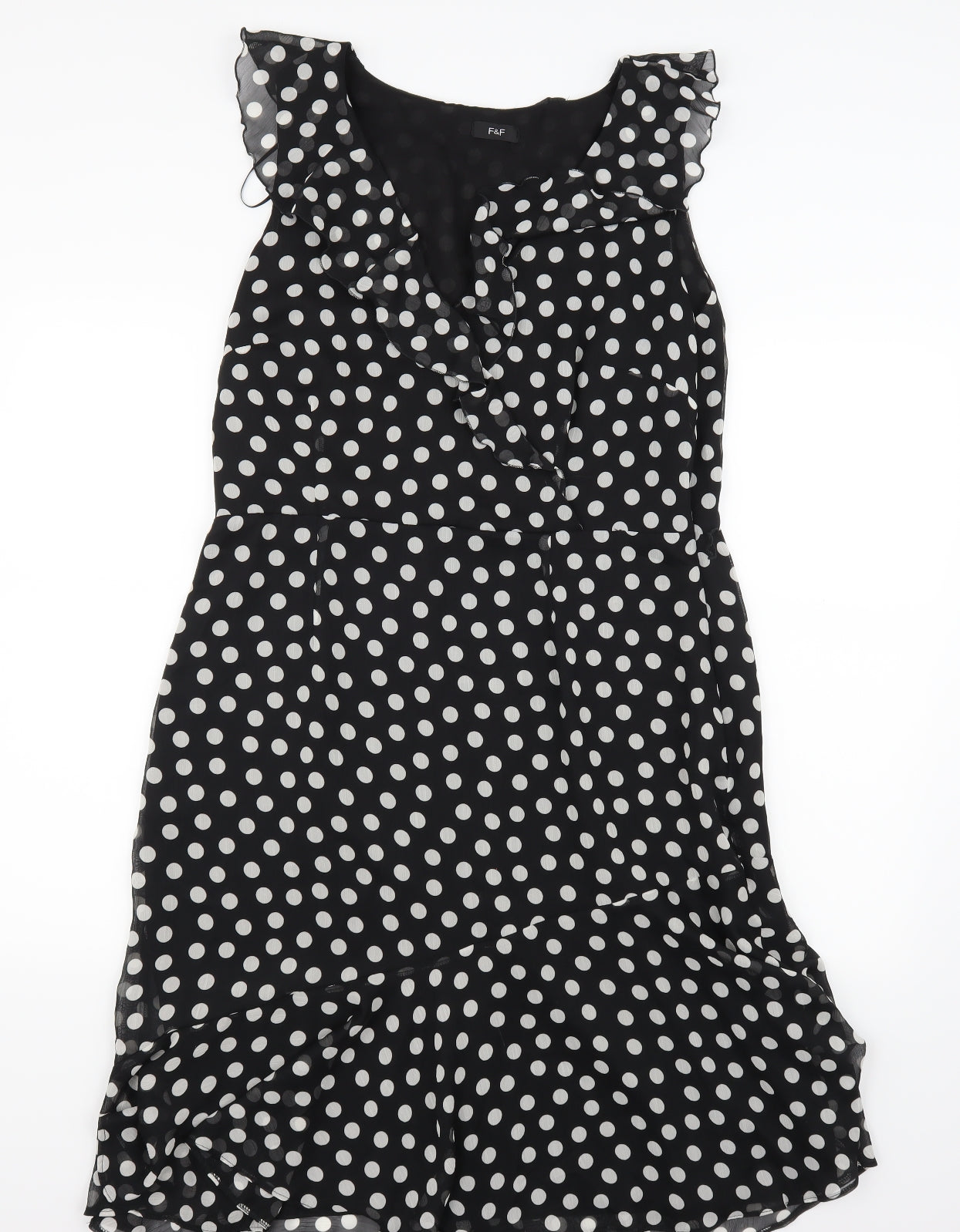 F&F Womens Black Polka Dot  A-Line  Size 16
