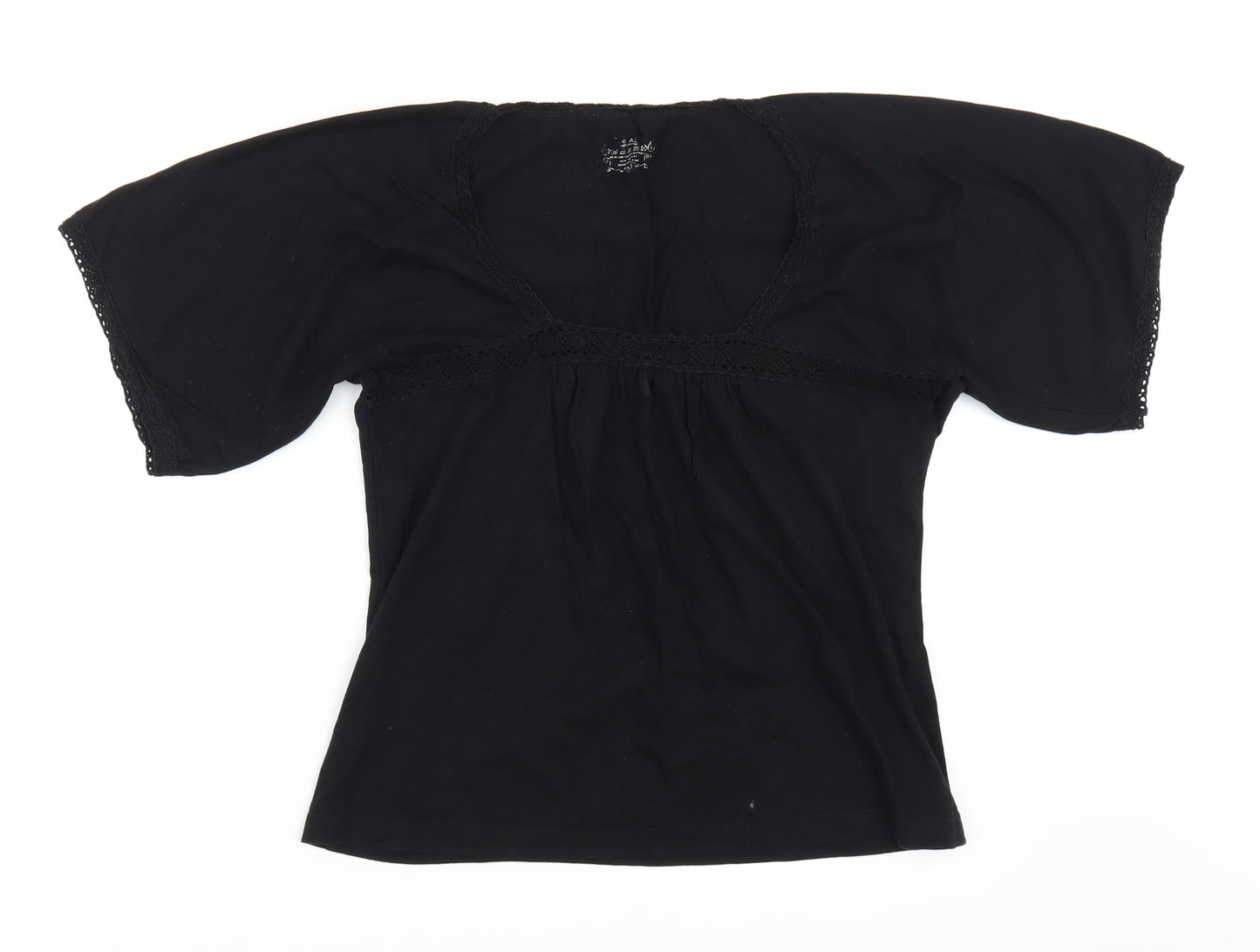 Evie Womens Black   Basic T-Shirt Size 14