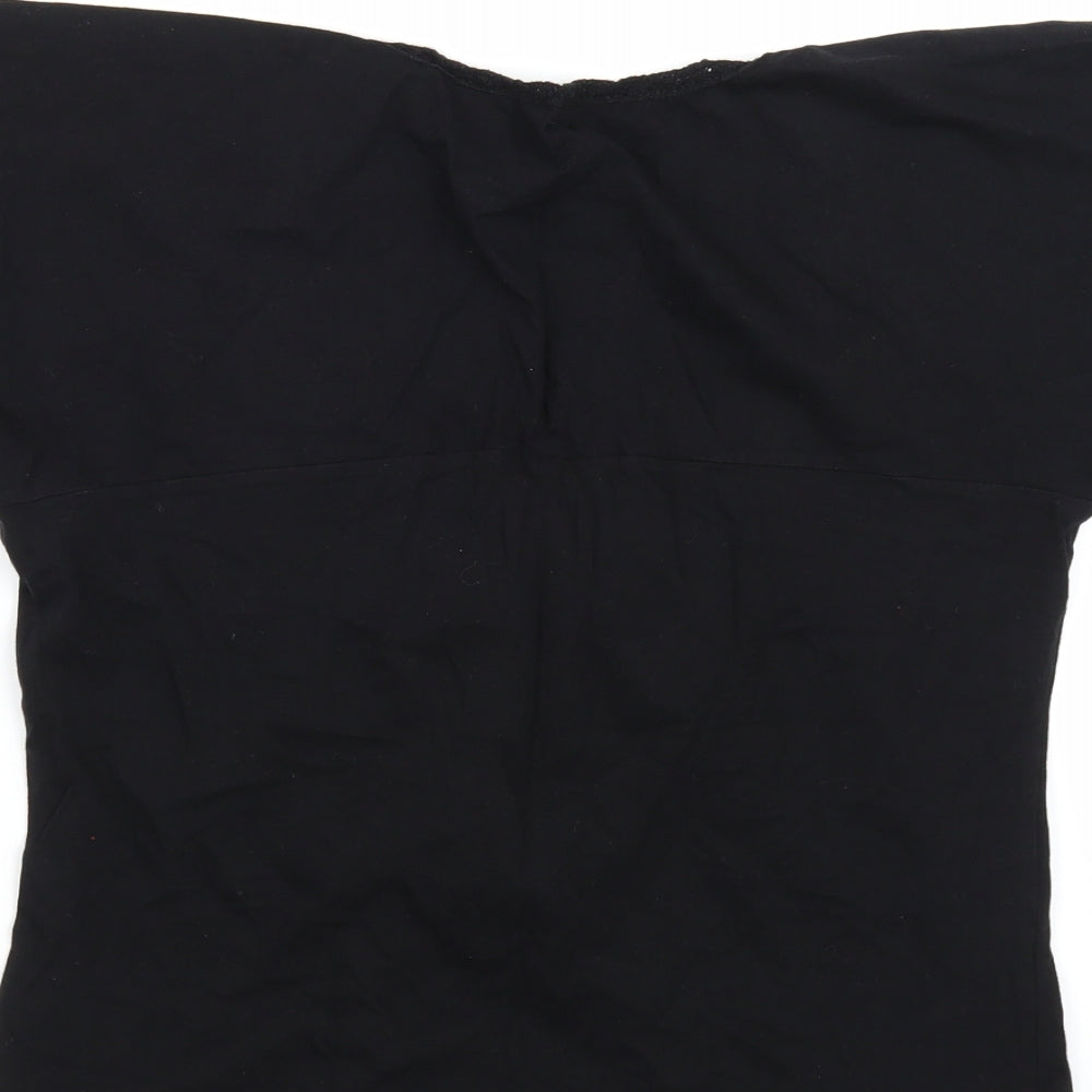 Evie Womens Black   Basic T-Shirt Size 14