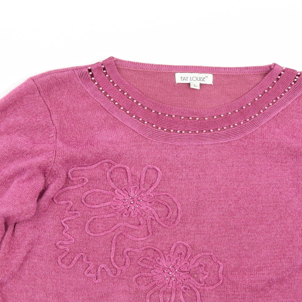 Fay Louise Womens Purple   Pullover Jumper Size L