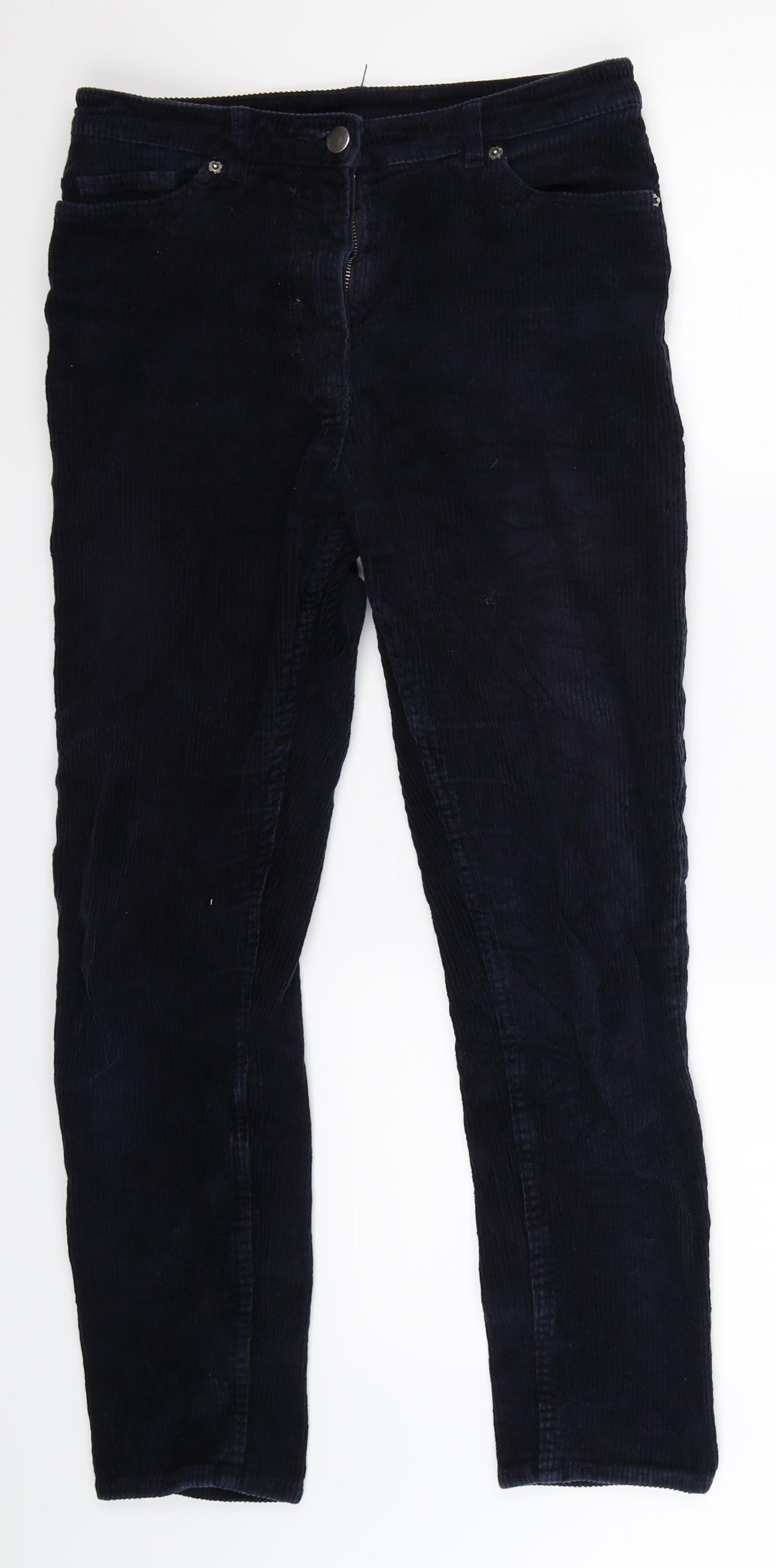 Monki Womens Blue  Corduroy Trousers  Size 10 L27 in