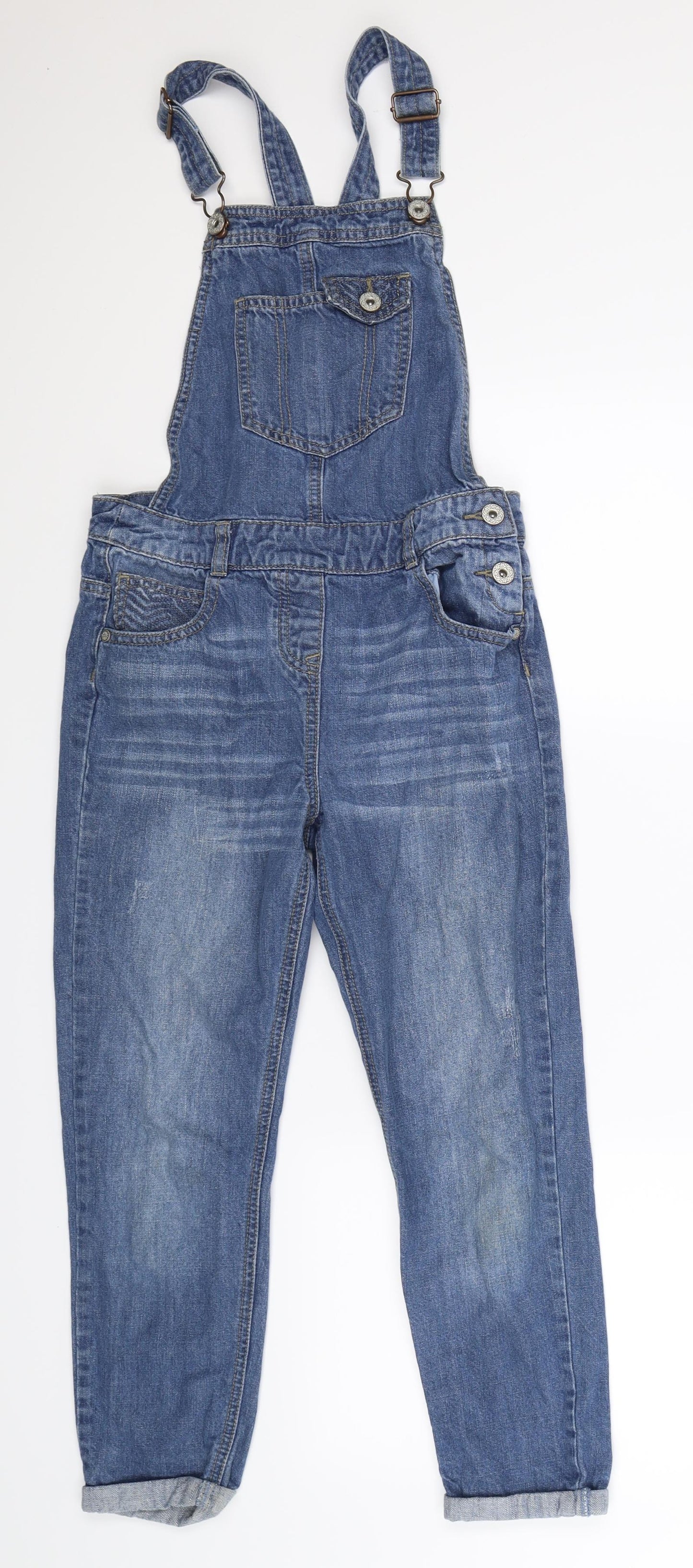 George Girls Blue  Denim Dungaree One-Piece Size 9-10 Years