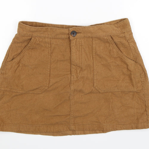 Denim Co Womens Brown  Corduroy A-Line Skirt Size 12