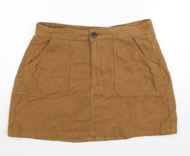 Denim Co Womens Brown Corduroy A-Line Skirt Size 12