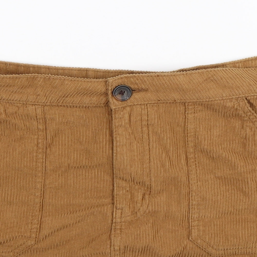 Denim Co Womens Brown  Corduroy A-Line Skirt Size 12