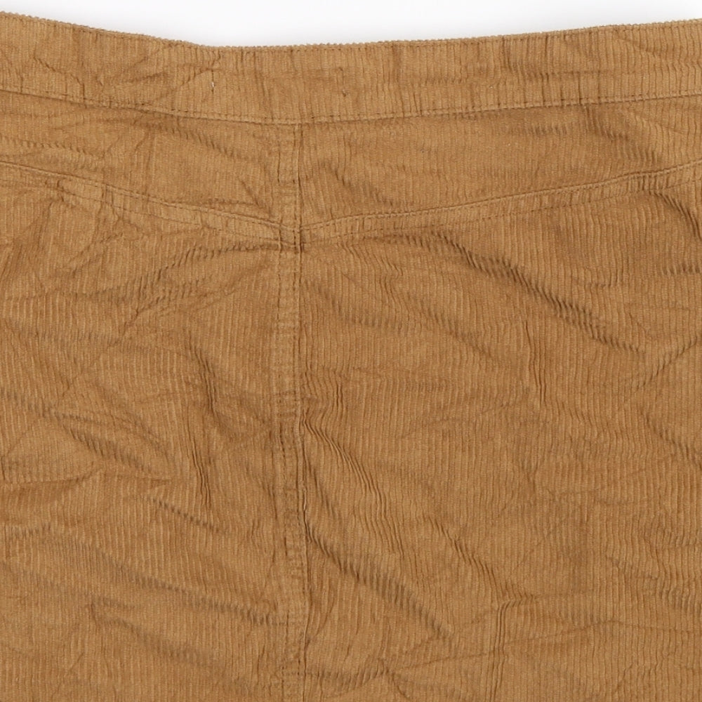 Denim Co Womens Brown  Corduroy A-Line Skirt Size 12