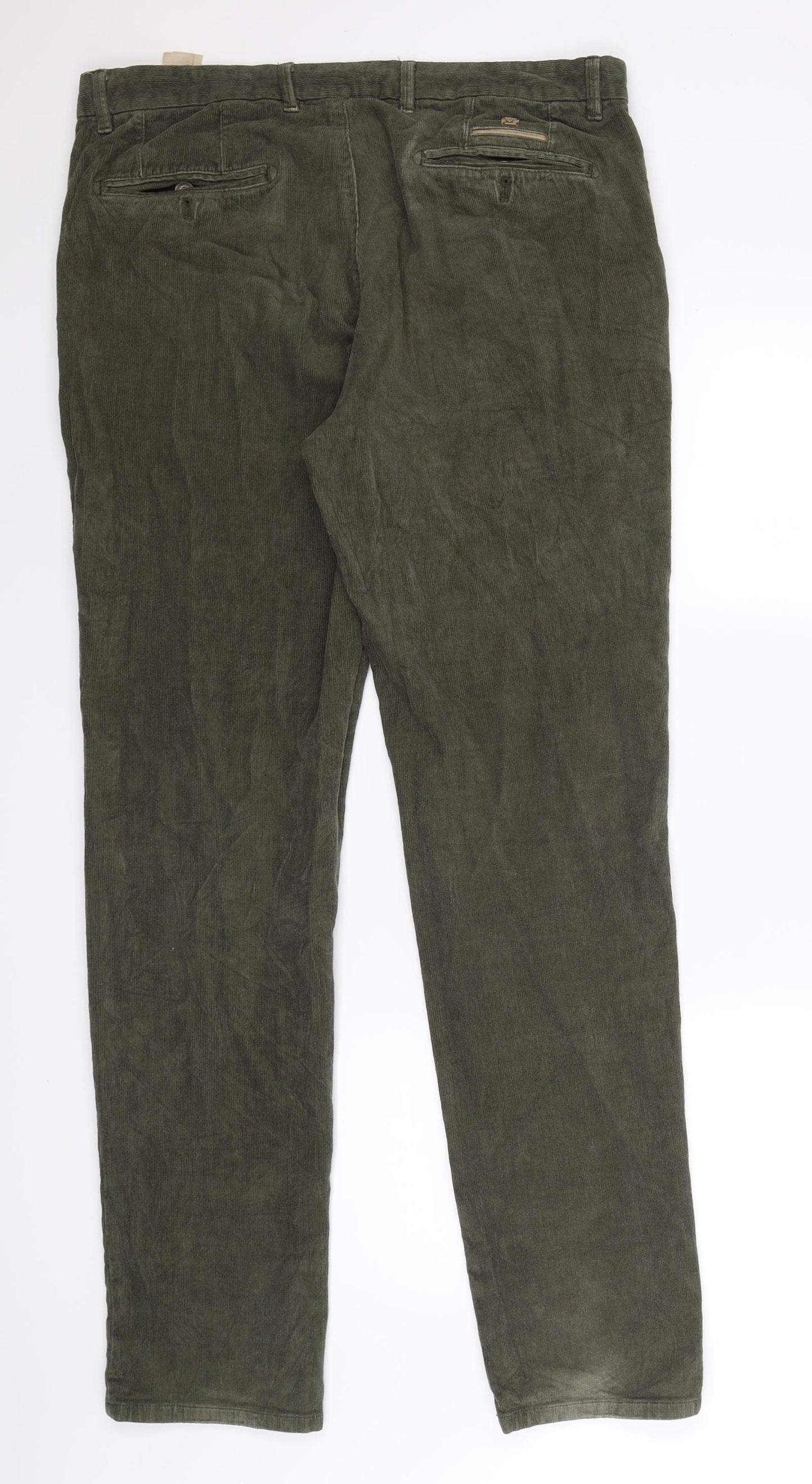 Massimo Dutti Mens Green  Corduroy Trousers  Size 34 L34 in