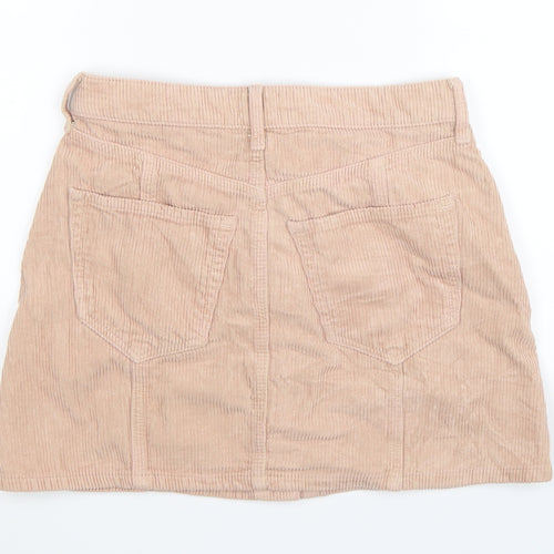 River Island Womens Beige  Corduroy A-Line Skirt Size 8