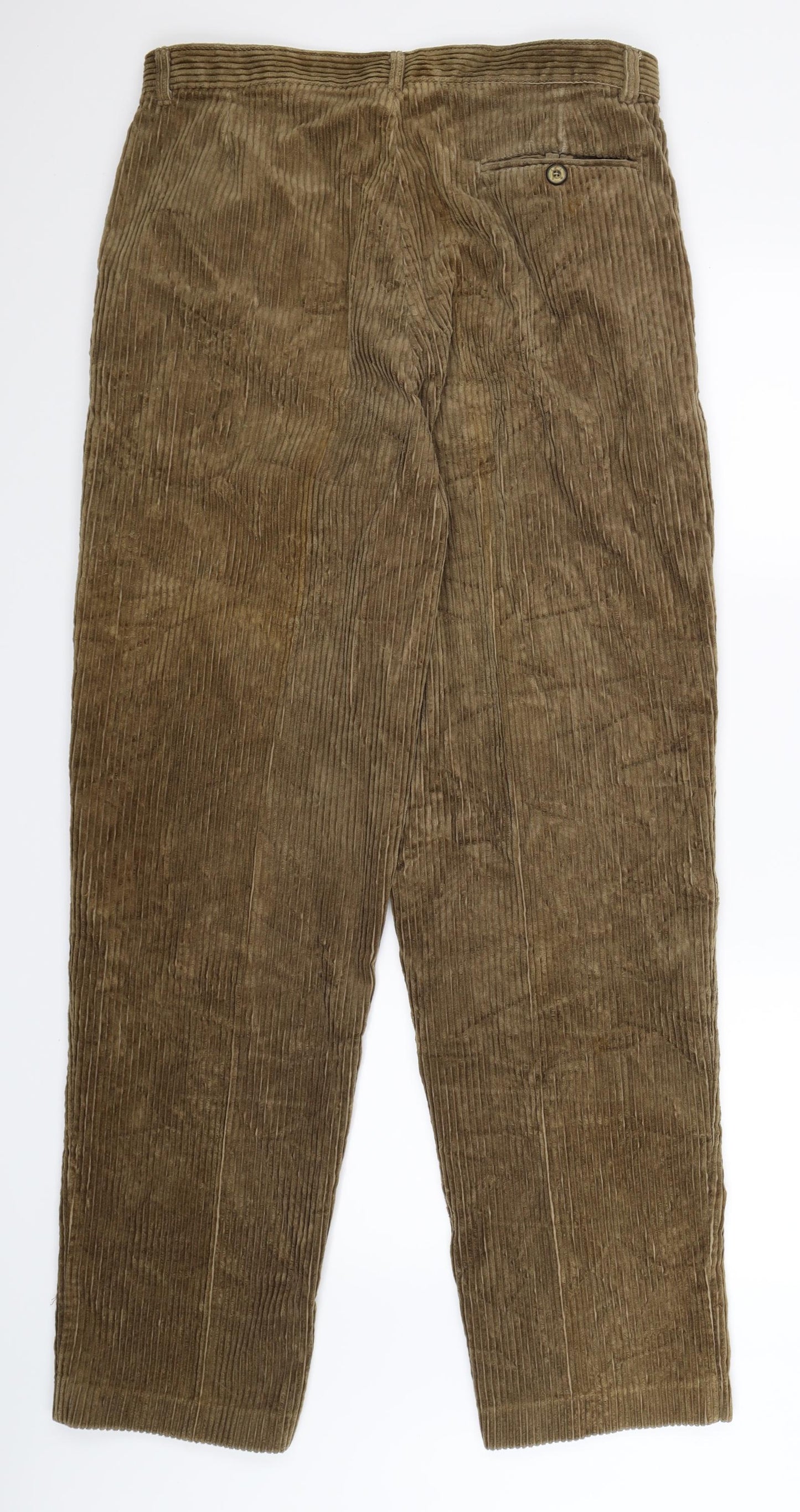 BHS Mens Beige  Corduroy Trousers  Size 34 L31 in