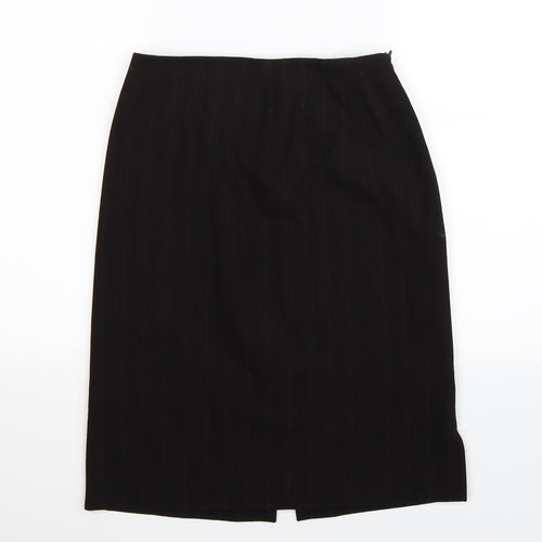 Joan Stephen Womens Black Striped Knit Straight & Pencil Skirt Size 6